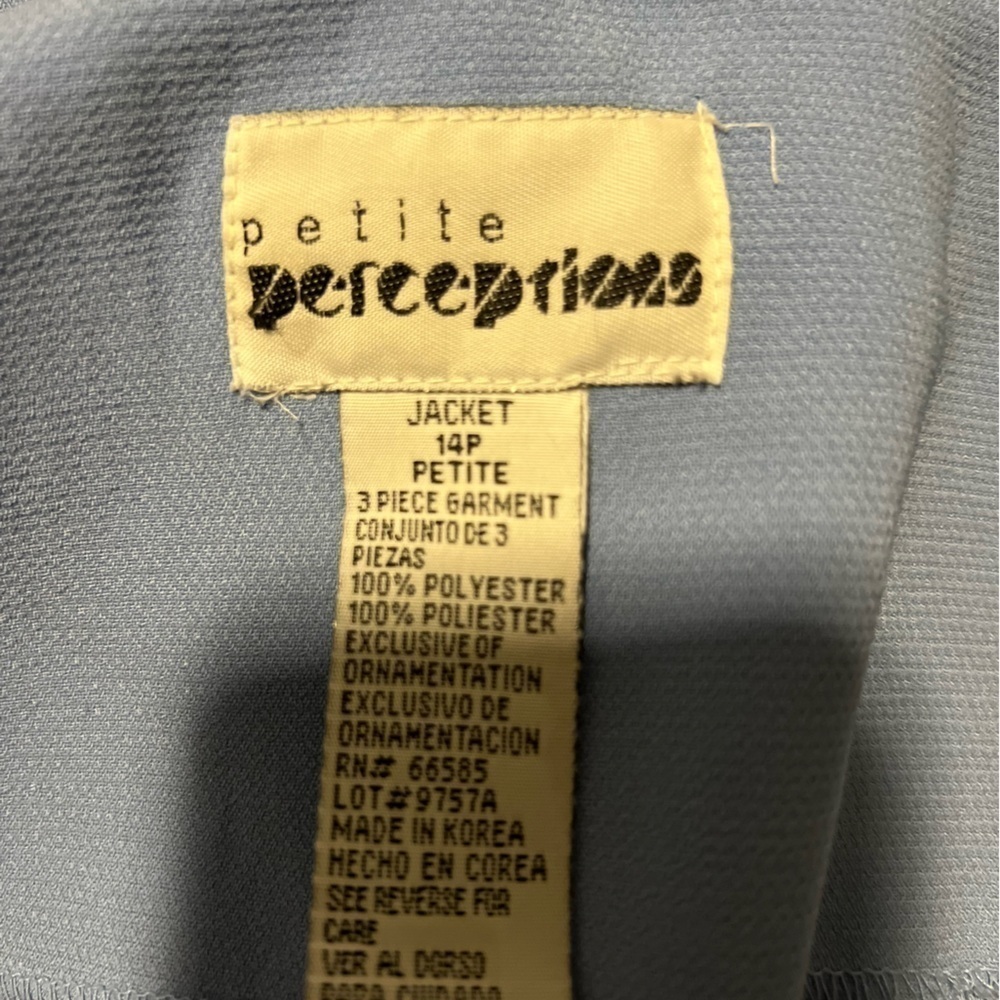 Petite perceptions women’s light blue work blazer size 14p - Picture 4 of 4
